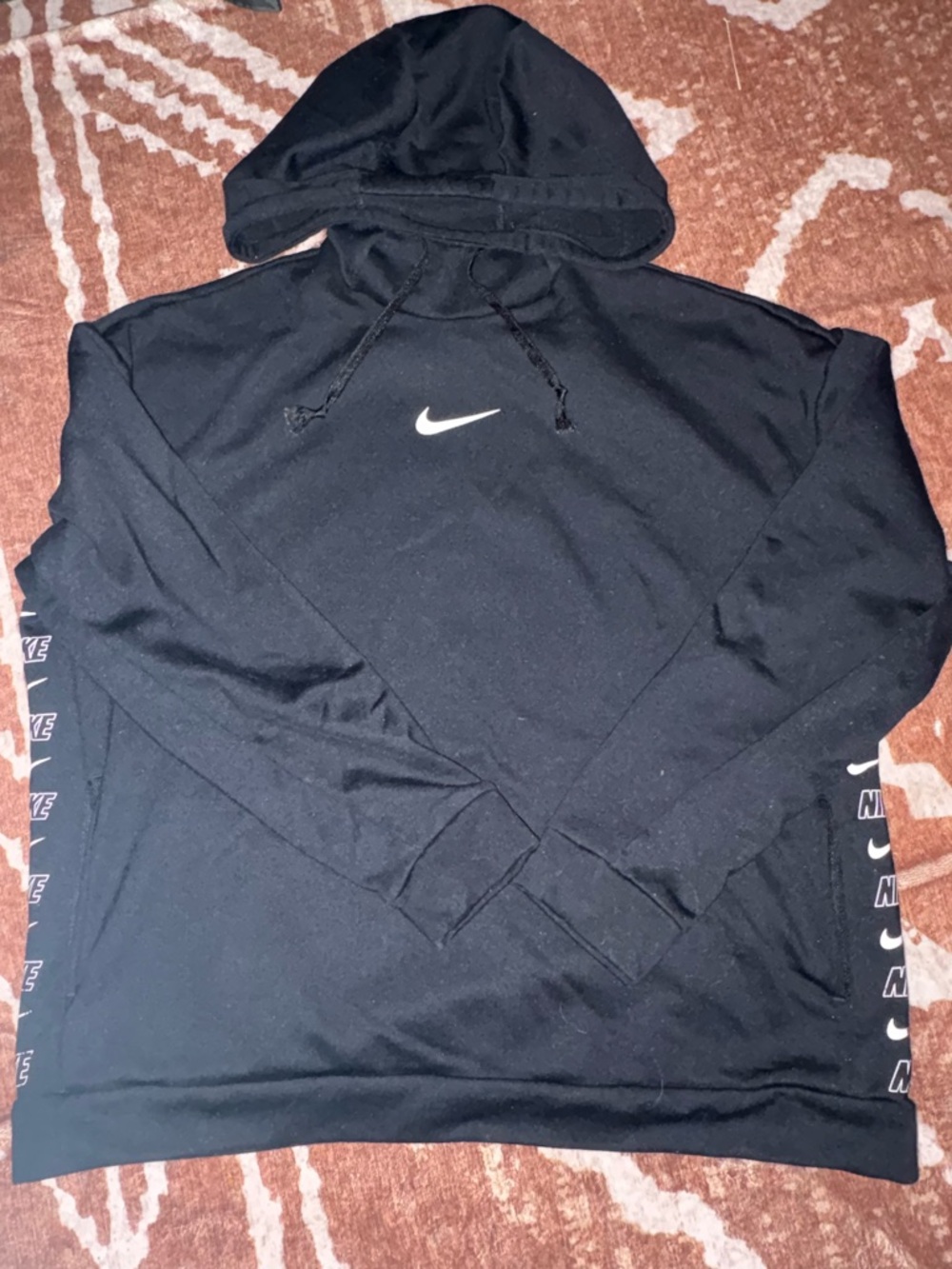 Nike Black Hoodie with White Swoosh Tag
